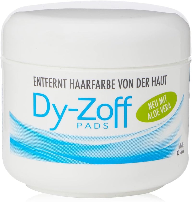 Dy-Zoff Hair Dye Stain Remover Pads - 80 Count Tub with Aloe Vera - Image 1
